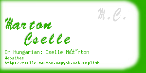 marton cselle business card